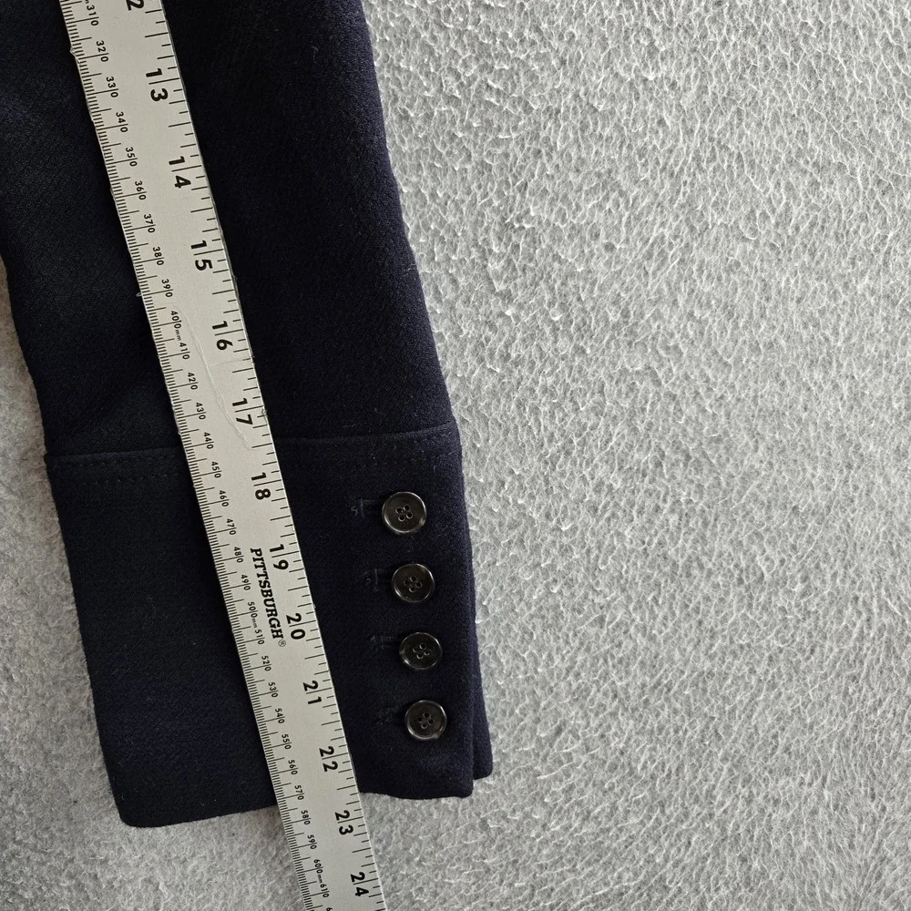 J Crew Women Jacket 8P Navy Wool Blend Double Cloth Style Peacoat‎ - Picture 8 of 10